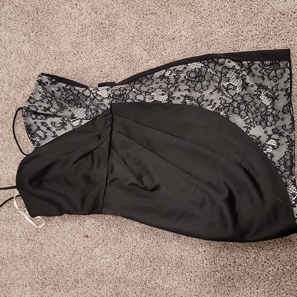 Spaghetti strap black white and lace dress. Size 3